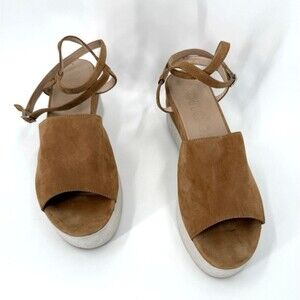 Wonders: Brown Suede Leather Platform Sandals For Women - Model B-7512    US 8.5